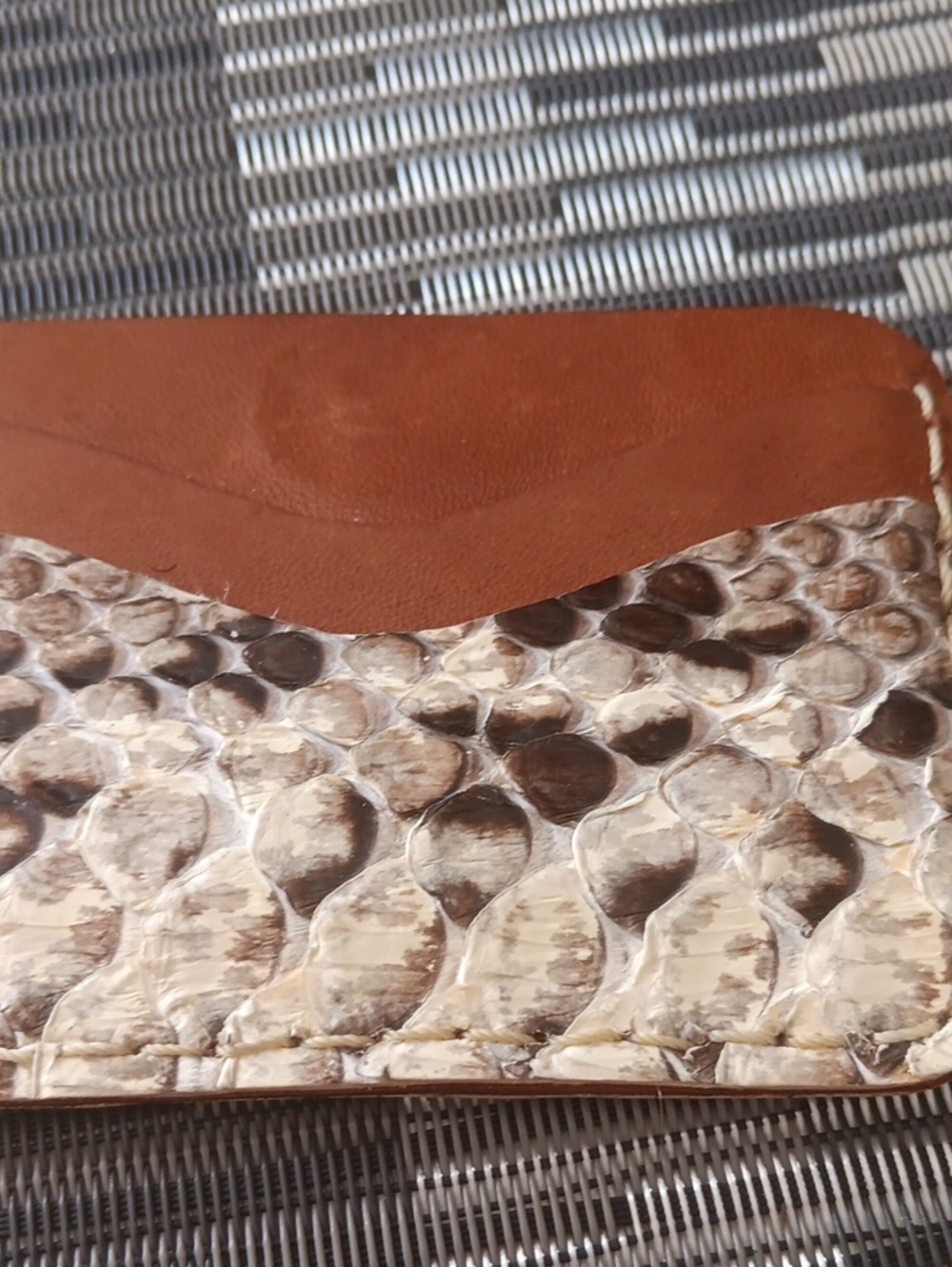 Authentic python and leather mens cardholder new!